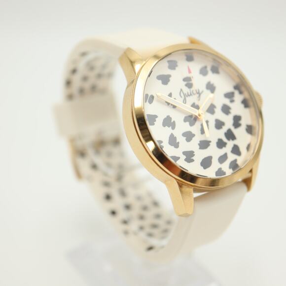 Juicy Couture Jetsetter White Gold Tone 38mm Watch Silicone Strap w New Battery - Picture 7 of 12